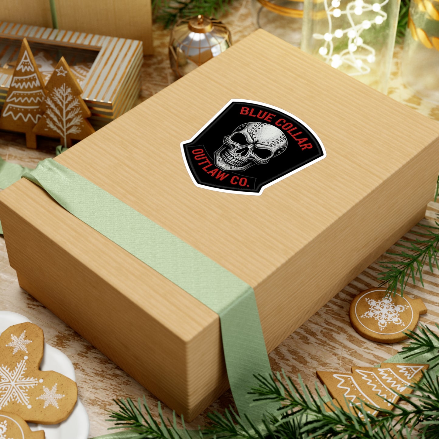 Blue Collar Outlaw | Skull Sticker | Vinyl Kiss-Cut Sticker