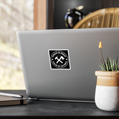 Blue Collar Outlaw | Forged in Sweat Fueled by Defiance Sticker | Vinyl Kiss-Cut