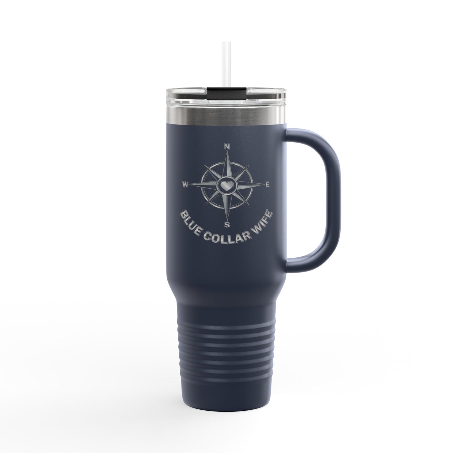 Blue Collar Outlaw | Compass Logo Blue Collar Wife Travel Mug | 40oz Insulated Tumbler