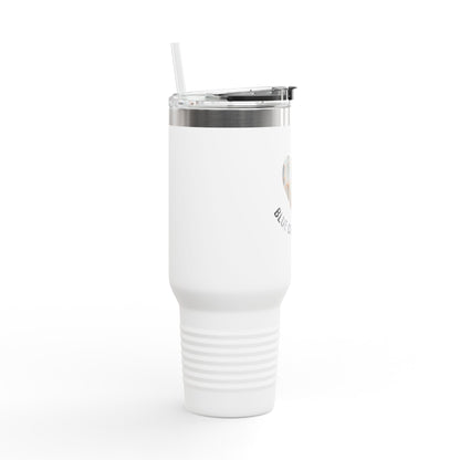 Blue Collar Outlaw | Blue Collar Wife Heart Design Travel Mug | 40oz Insulated Tumbler