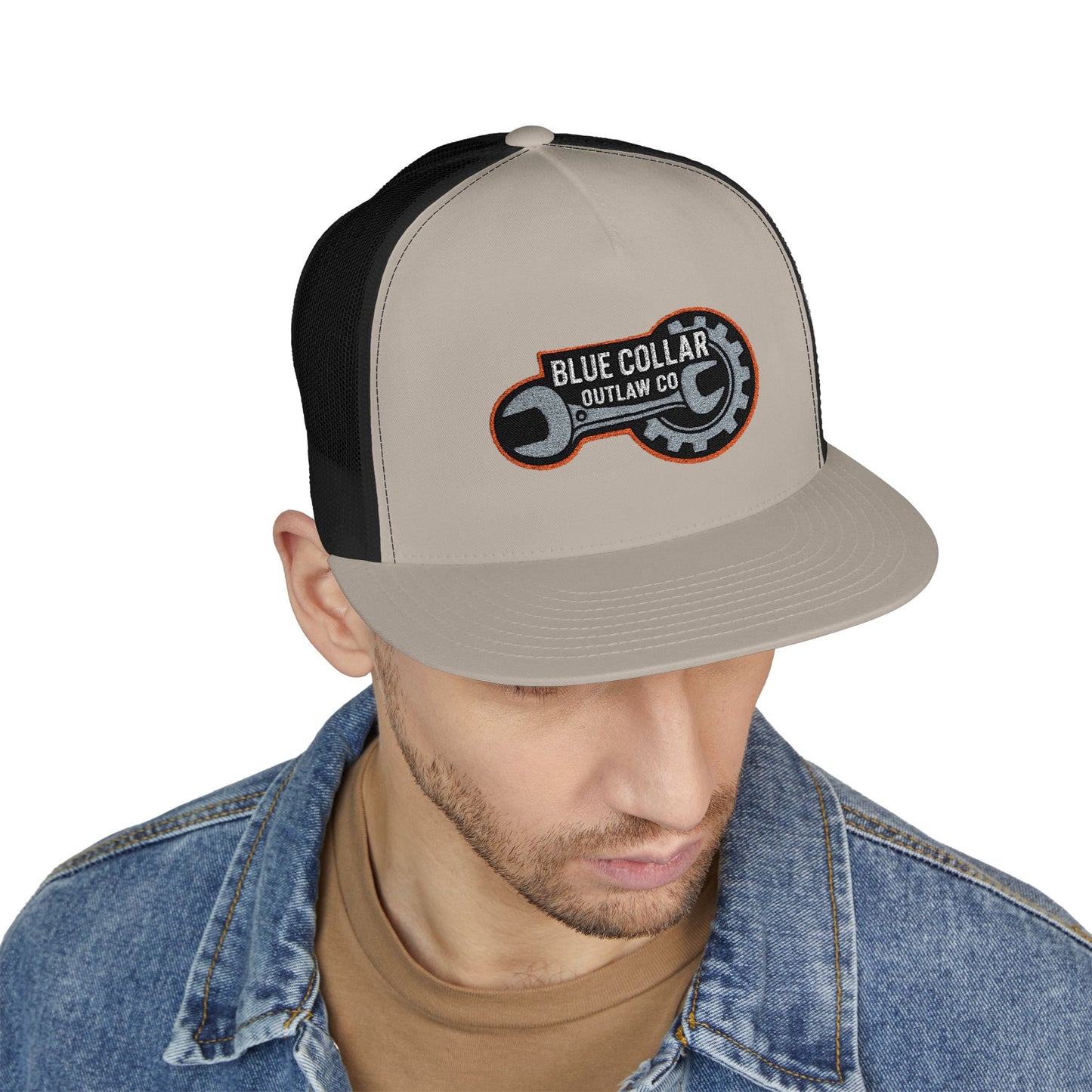 Blue Collar Outlaw | Wrench and Gear Trucker Cap