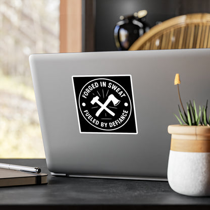 Blue Collar Outlaw | Forged in Sweat Fueled by Defiance Sticker | Vinyl Kiss-Cut