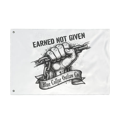 Blue Collar Outlaw | Earned Not Given Flag | Double-Sided Garden Flag