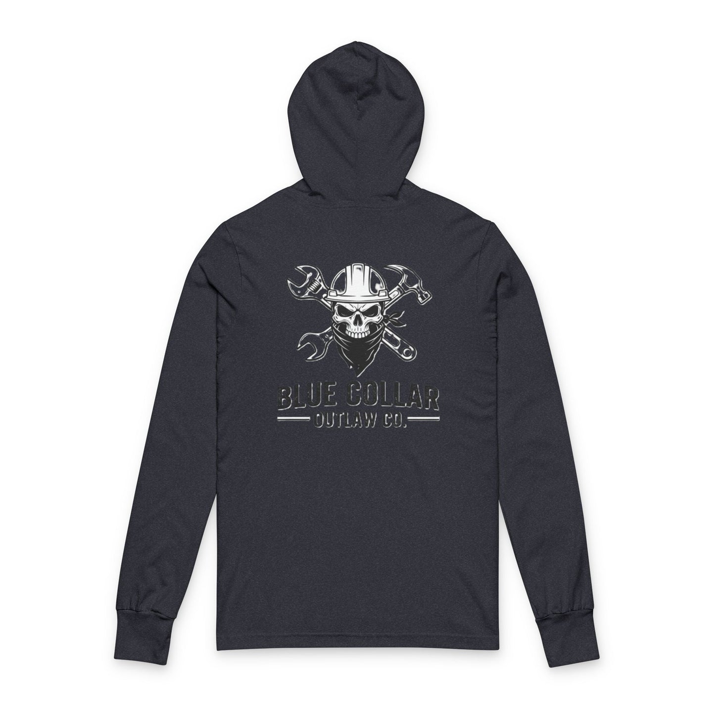 Blue Collar Outlaw |  Skull With Wrenches Hooded Long Sleeve Tee
