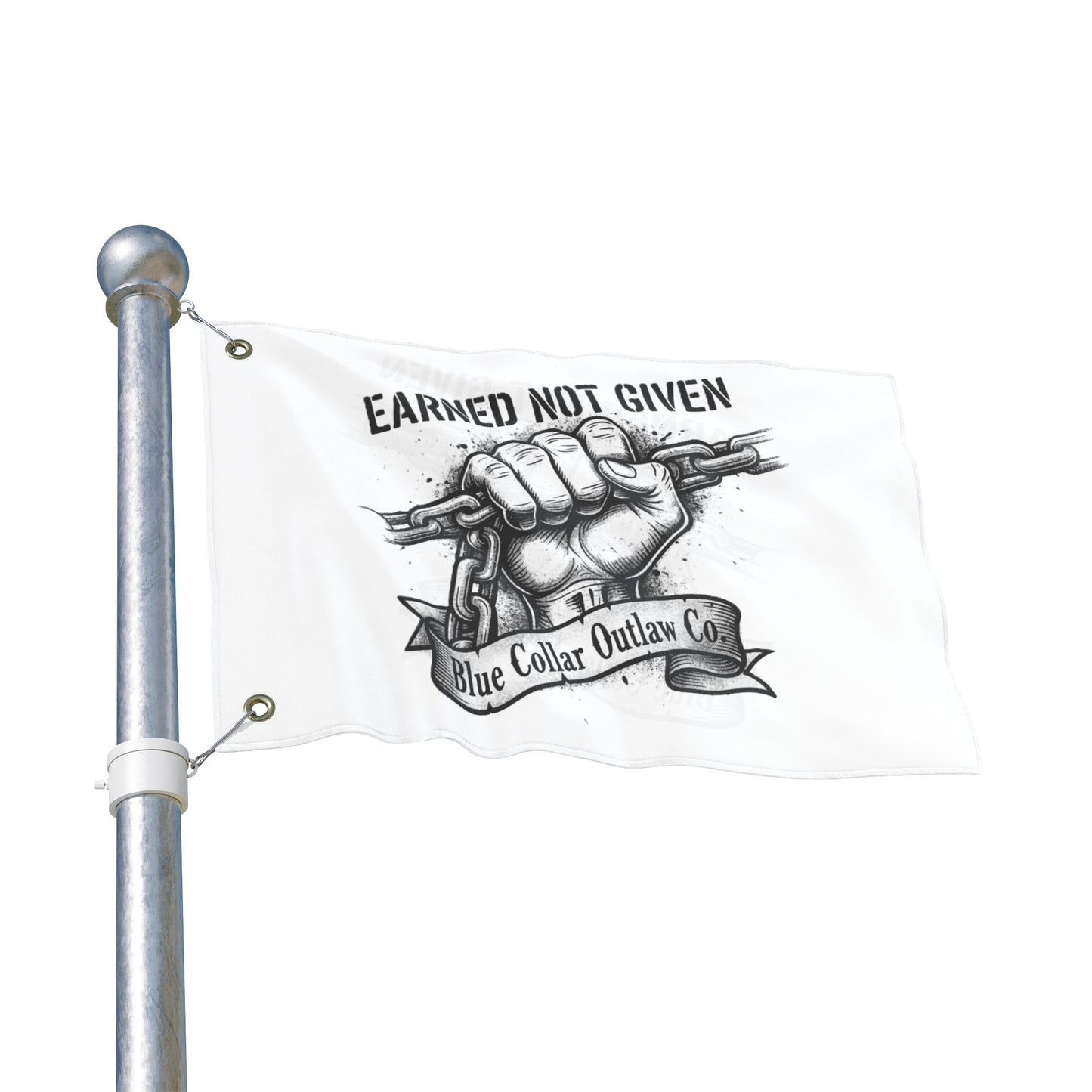 Blue Collar Outlaw | Earned Not Given Flag | Double-Sided Garden Flag