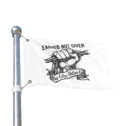 Blue Collar Outlaw | Earned Not Given Flag | Double-Sided Garden Flag