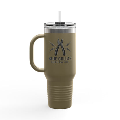 Blue Collar Outlaw | Pliers Logo Travel Mug | 40oz insulated tumbler