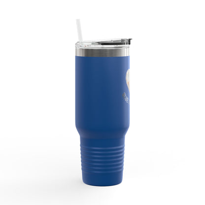 Blue Collar Outlaw | Blue Collar Wife Heart Design Travel Mug | 40oz Insulated Tumbler