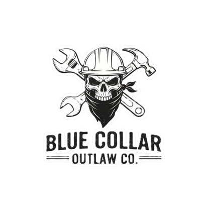 Blue Collar Outlaw | Skull Wrench logo Sticker | Kiss-Cut Vinyl Decal