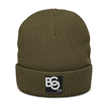 Blue Collar Outlaw | Blue Collar Patch Ribbed Knit Beanie