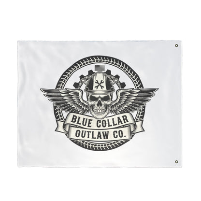 Blue Collar Outlaw | Skull and Wings Flag | Double-Sided Flag