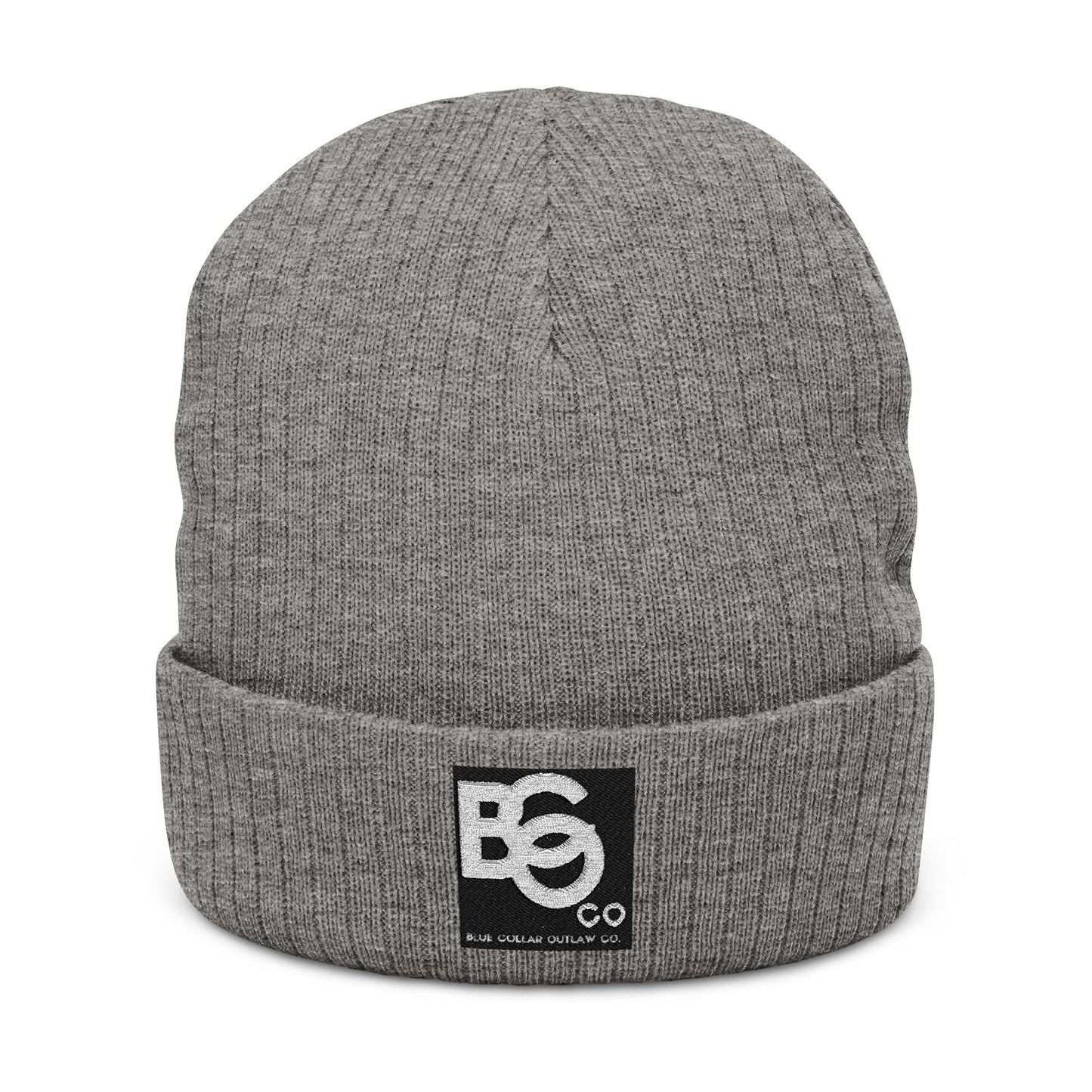 Blue Collar Outlaw | Blue Collar Patch Ribbed Knit Beanie
