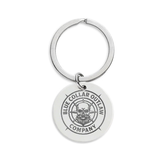 Blue Collar Outlaw | Skull Logo Keychain