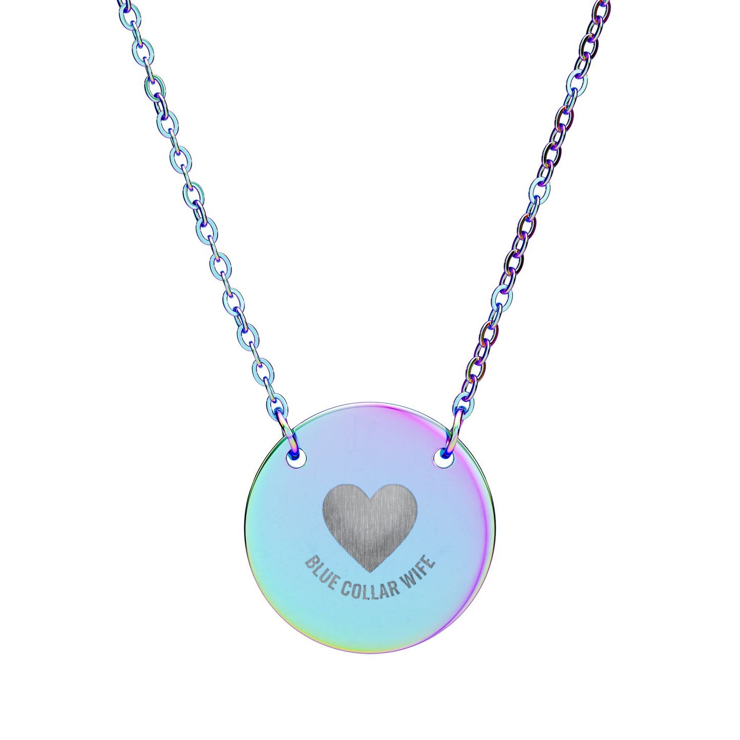 Blue Collar Outlaw | Engraved Heart Circle Necklace