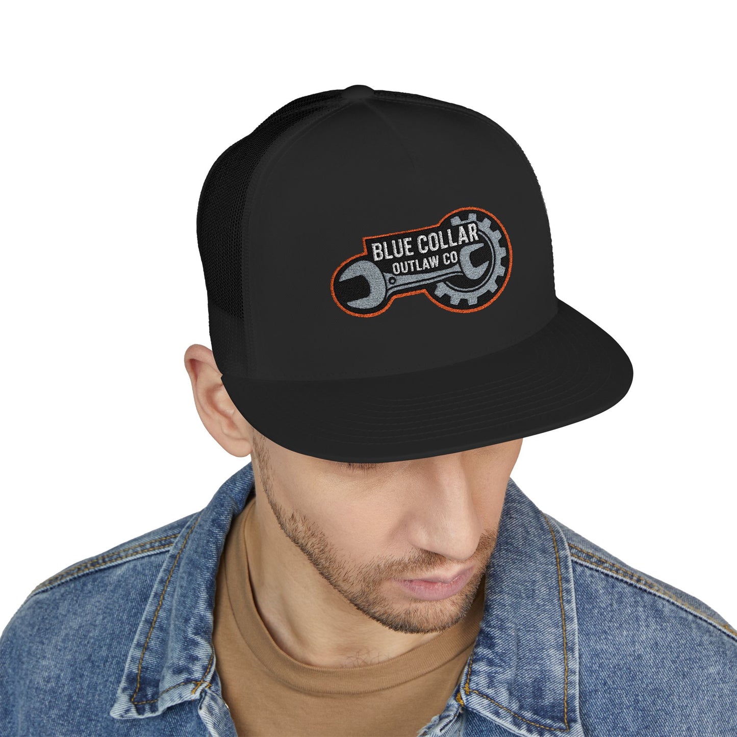 Blue Collar Outlaw | Wrench and Gear Trucker Cap