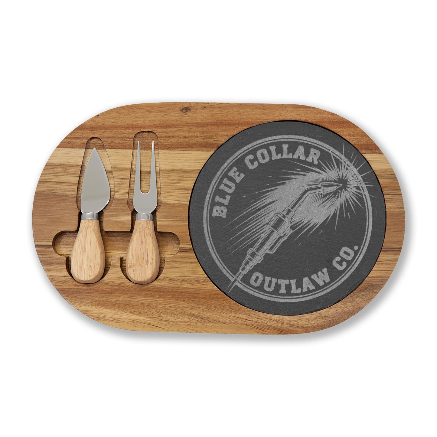 Blue Collar Outlaw | Torch Logo Charcuterie Board