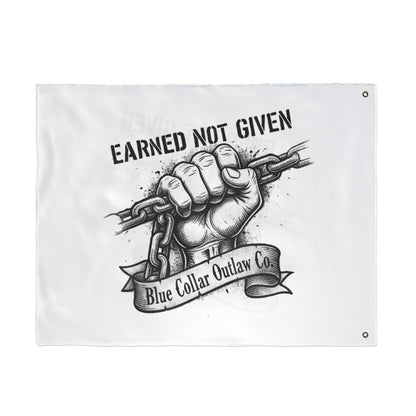 Blue Collar Outlaw | Earned Not Given Flag | Double-Sided Garden Flag