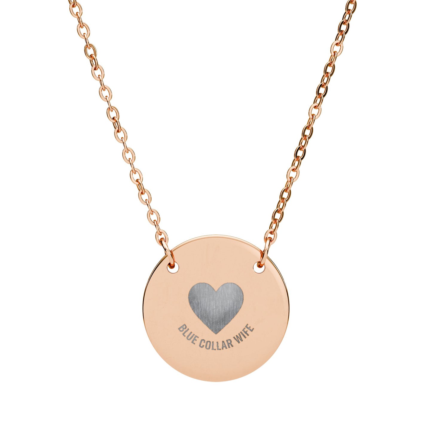 Blue Collar Outlaw | Engraved Heart Circle Necklace