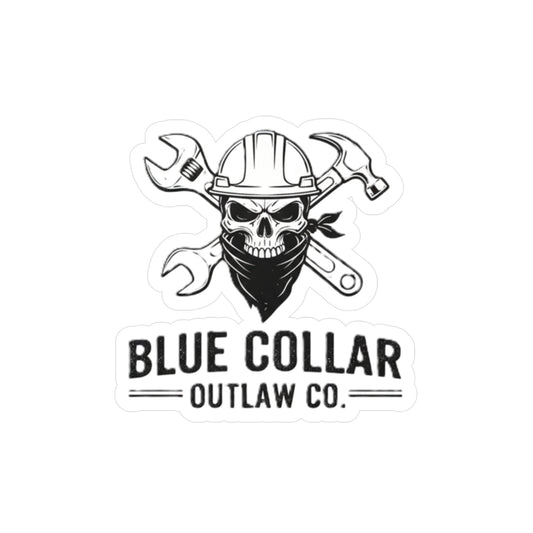 Blue Collar Outlaw | Skull Wrench logo Sticker | Kiss-Cut Vinyl Decal