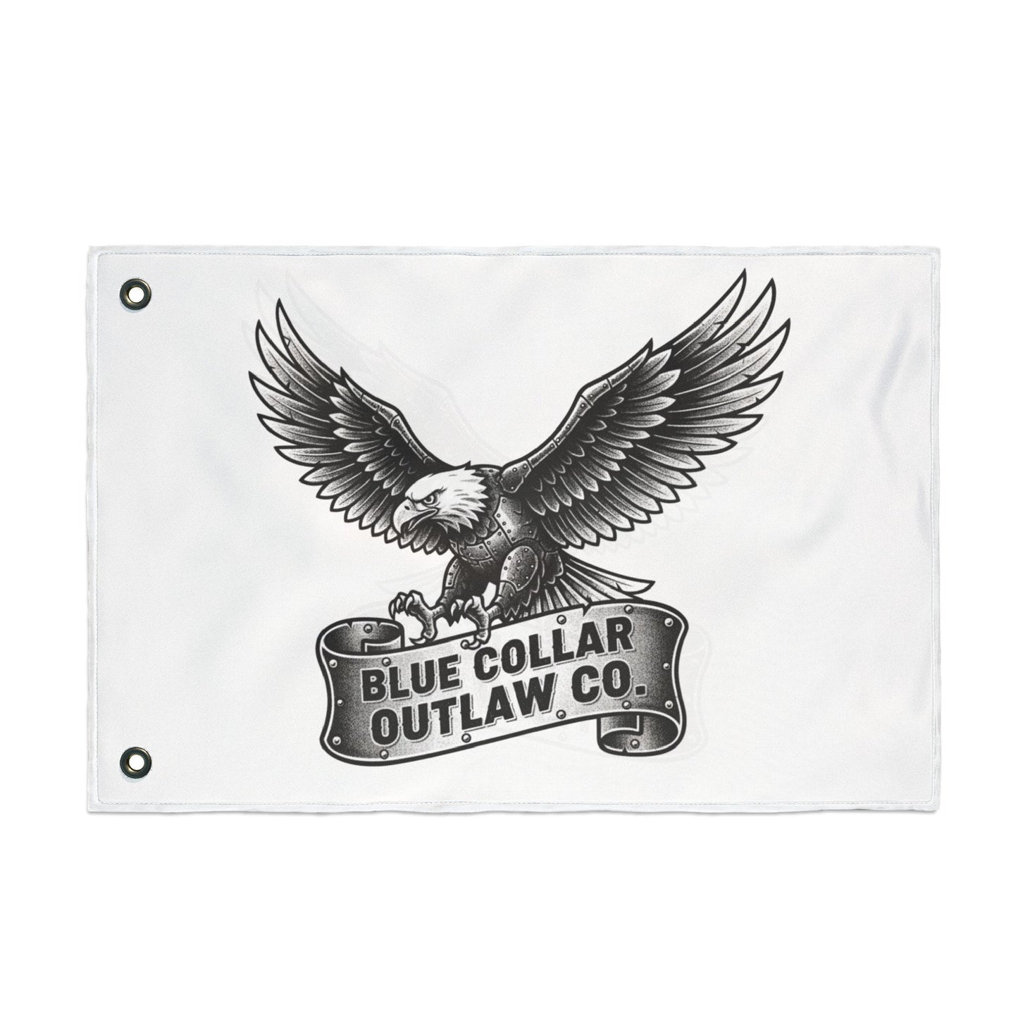 Blue Collar Outlaw | Blue Collar Eagle Flag | Double-Sided Garden Flag