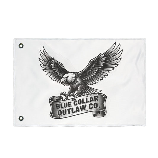 Blue Collar Outlaw | Blue Collar Eagle Flag | Double-Sided Garden Flag