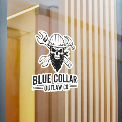 Blue Collar Outlaw | Skull Wrench logo Sticker | Kiss-Cut Vinyl Decal