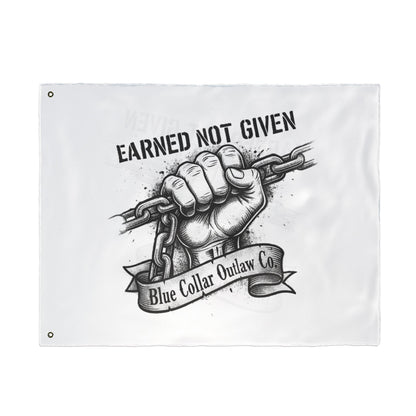 Blue Collar Outlaw | Earned Not Given Flag | Double-Sided Garden Flag