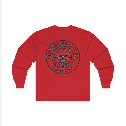 Blue Collar Outlaw | Skull & Compass Long Sleeve Tee
