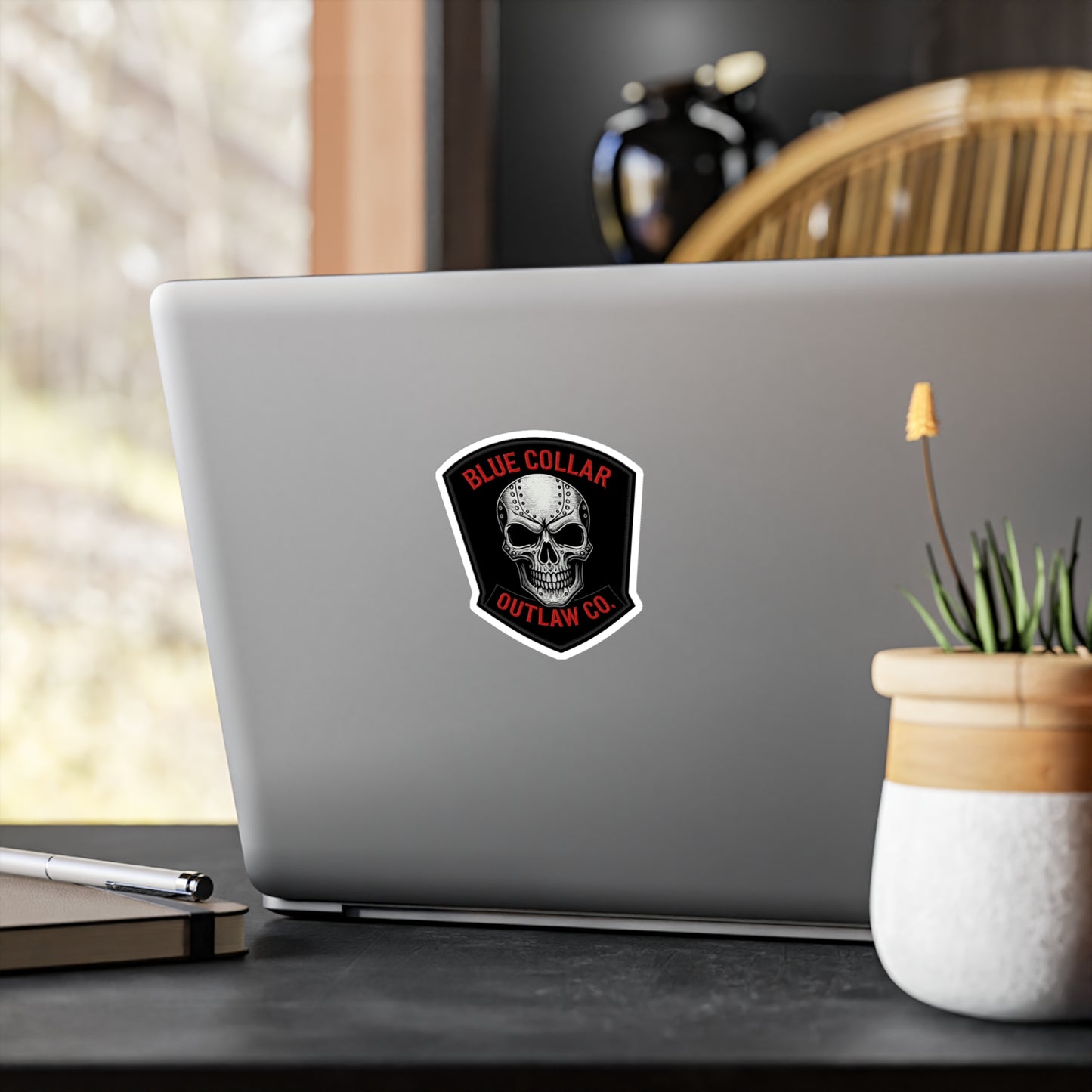Blue Collar Outlaw | Skull Sticker | Vinyl Kiss-Cut Sticker