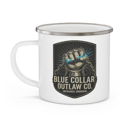 Blue Collar Outlaw | Lightning Fist Enamel Camping Mug
